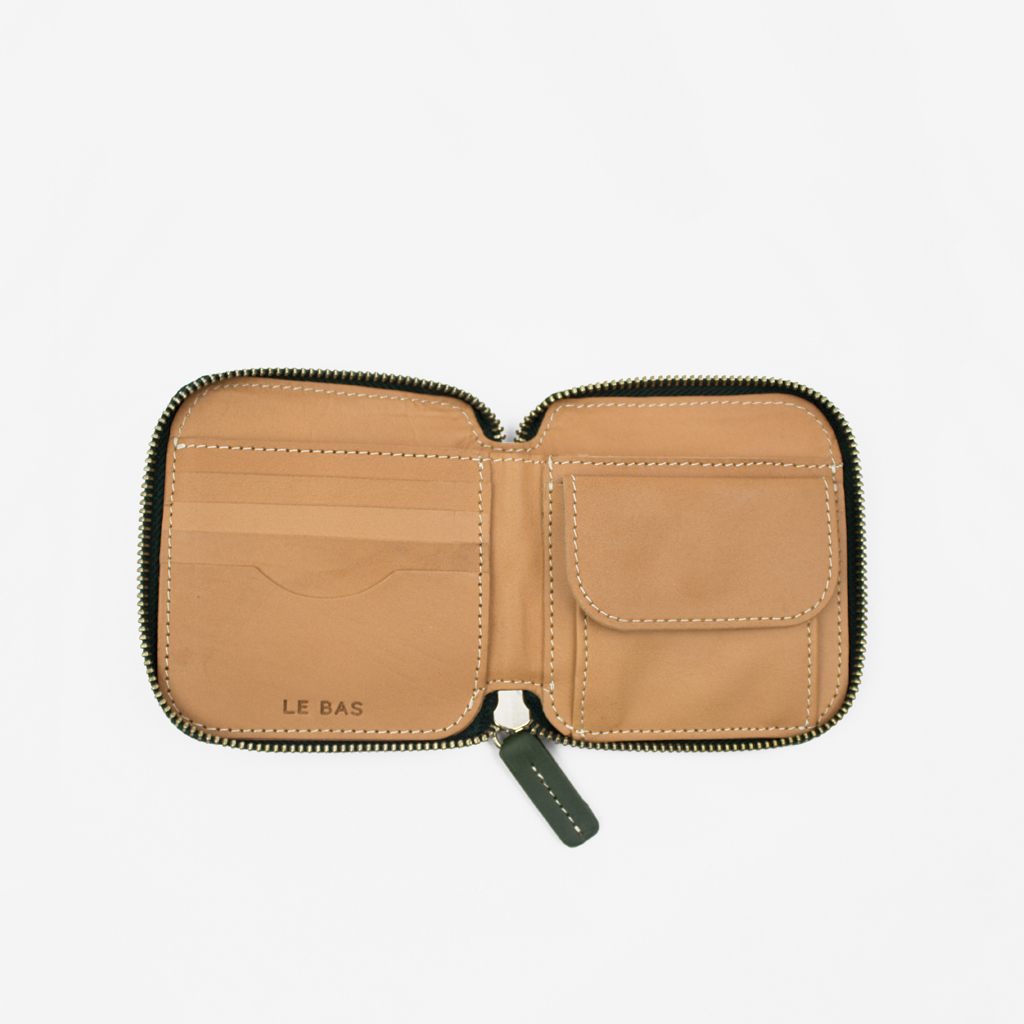 SQUARE  ZIP WALLET / NAVY & NATURAL - Image 3