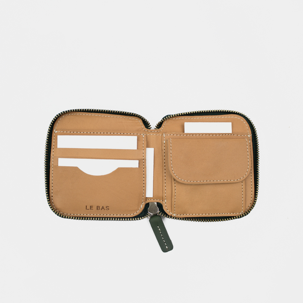 SQUARE  ZIP WALLET / NAVY & NATURAL - Image 6